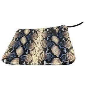 NWT Banana Republic Snake Print Leather Wristlet Clutch